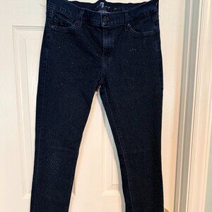 7 For All Mankind Skinny Crystal or Rhinestone Studded Skinny Jean Sz 29